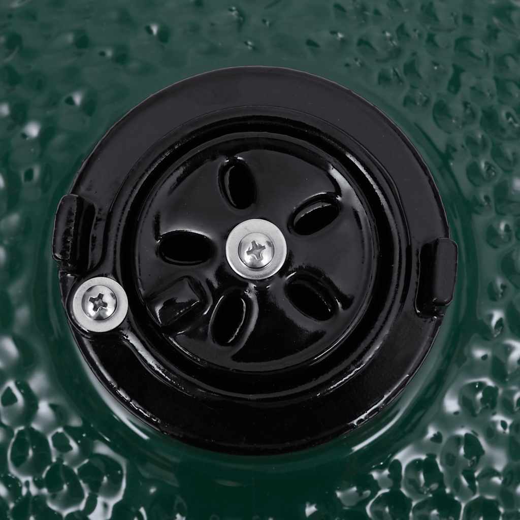 vidaXL Ψησταριά Καπνιστήριο Kamado 2 σε 1 Πράσινη 56 εκ. Κεραμική