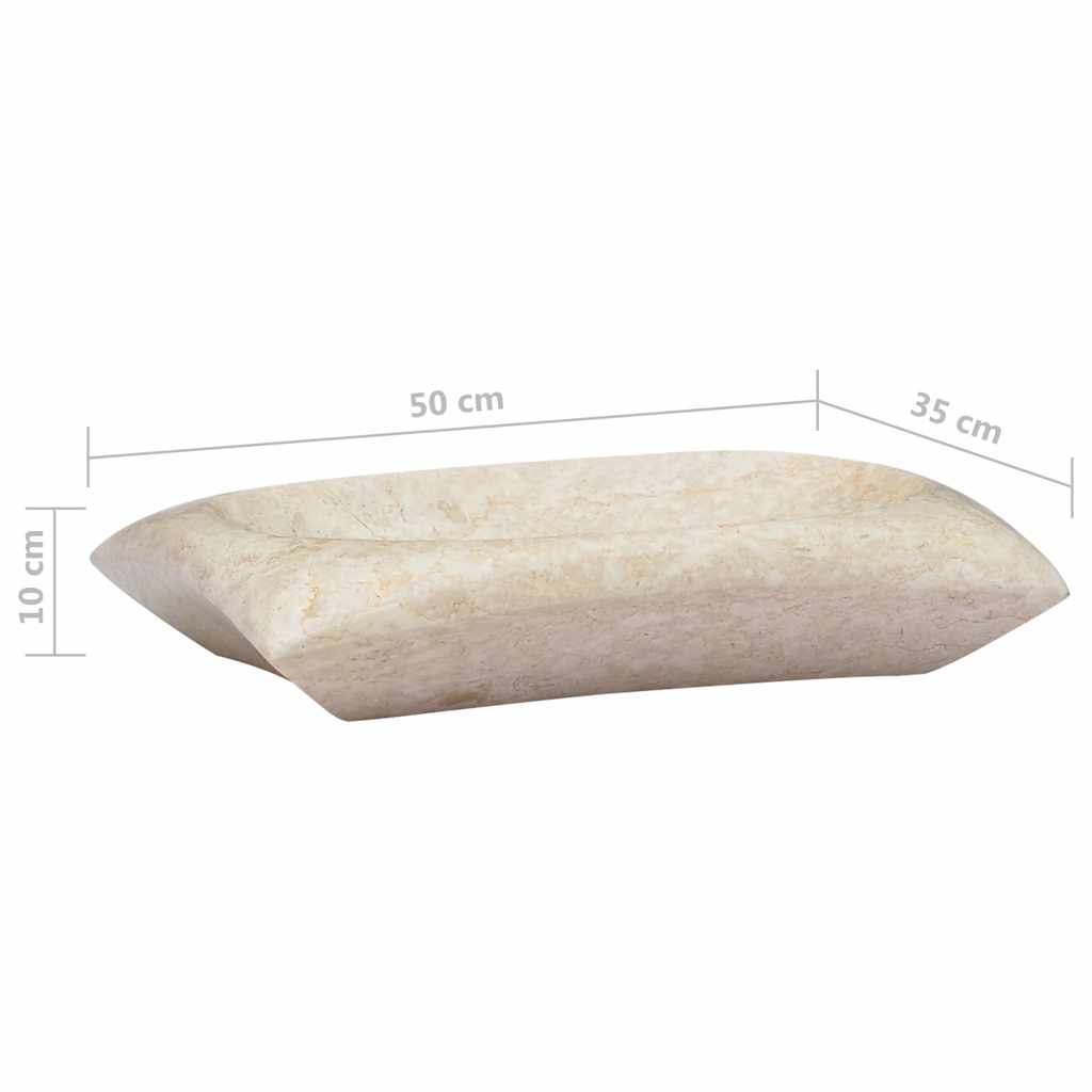vidaXL Νιπτήρας Κρεμ 50 x 35 x 10 εκ. Μαρμάρινος