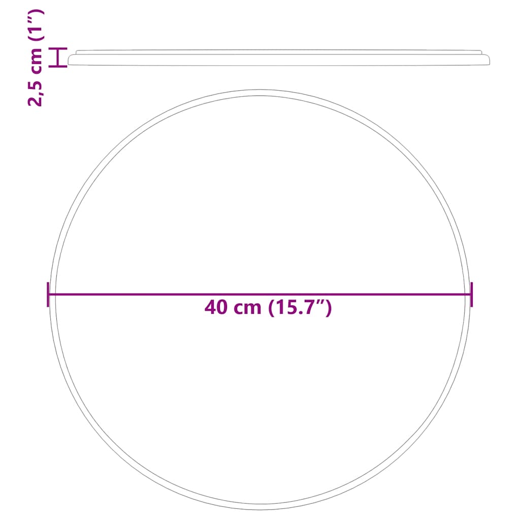 vidaXL Επιφάνεια Τραπεζιού Γκρι Ø40 x 2,5 εκ. Μαρμάρινη