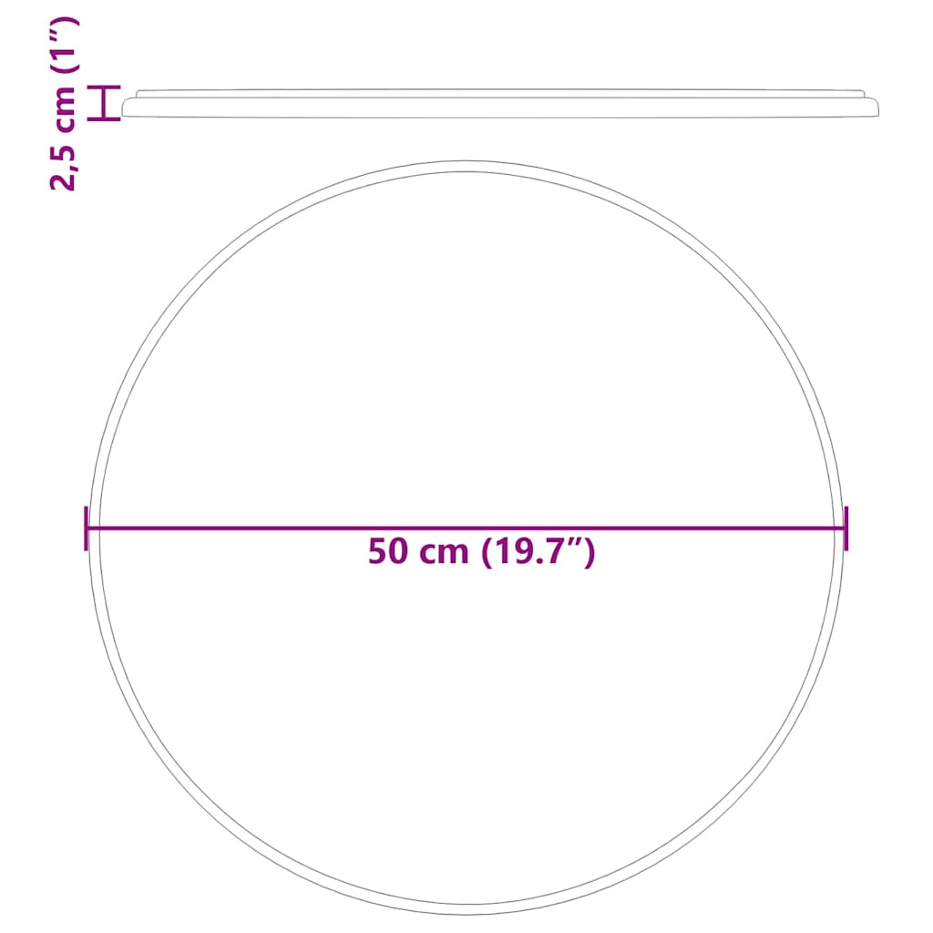 vidaXL Επιφάνεια Τραπεζιού Γκρι Ø50 x 2,5 εκ. Μαρμάρινη