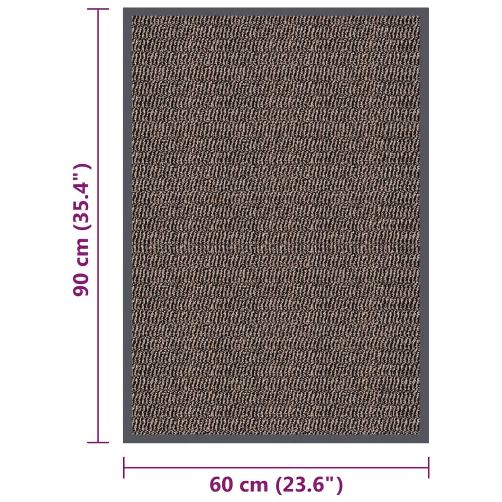 vidaXL Πατάκι Εισόδου Θυσανωτό Σκούρο Καφέ 60 x 90 εκ.