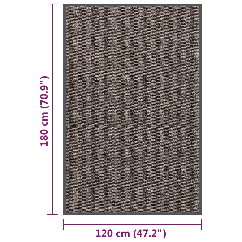 vidaXL Πατάκι Εισόδου Θυσανωτό Σκούρο Καφέ 120 x 180 εκ.