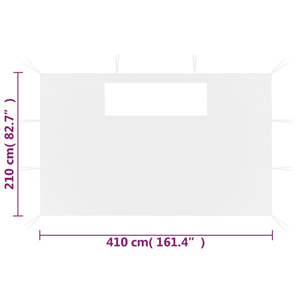 vidaXL Πλαϊνά για Κιόσκι με Παράθυρα 2 τεμ. Λευκά