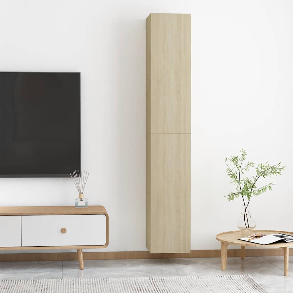 vidaXL Έπιπλο Τηλεόρασης 2 τεμ. Sonoma Δρυς 30,5x30x90 εκ. Επεξ. Ξύλο