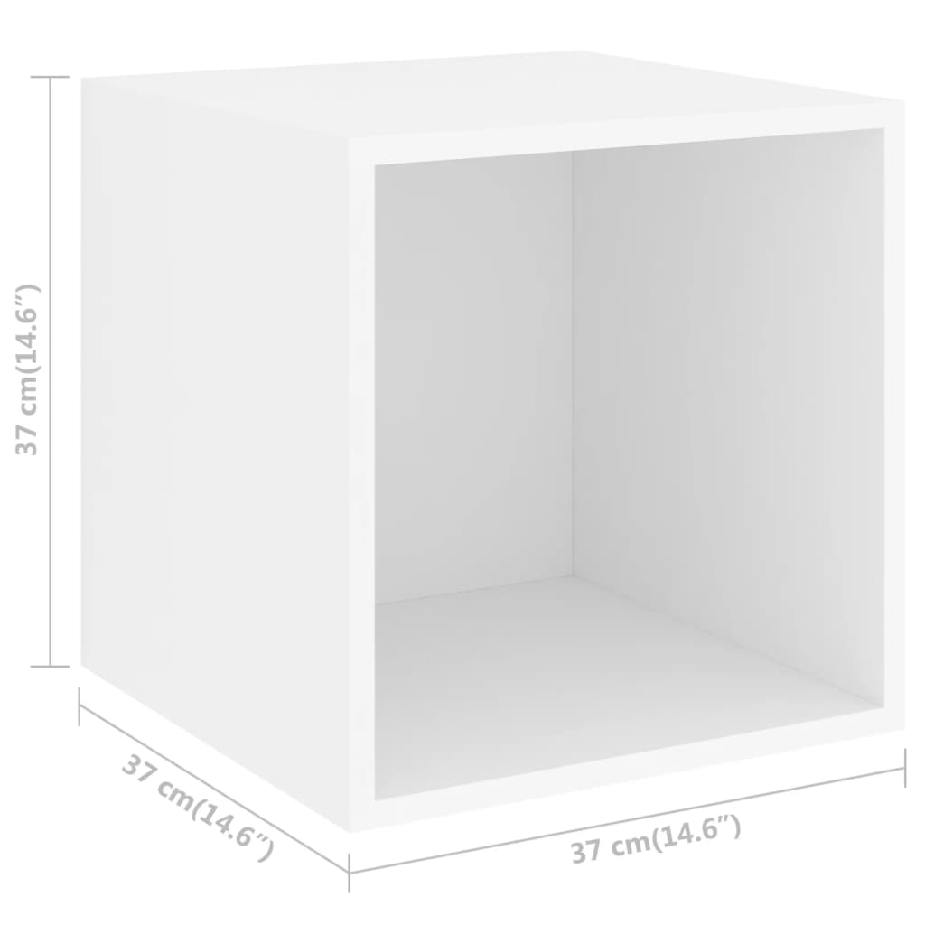 vidaXL Ντουλάπια Τοίχου 2 τεμ. Λευκά 37 x 37 x 37 εκ. από Επεξ. Ξύλο