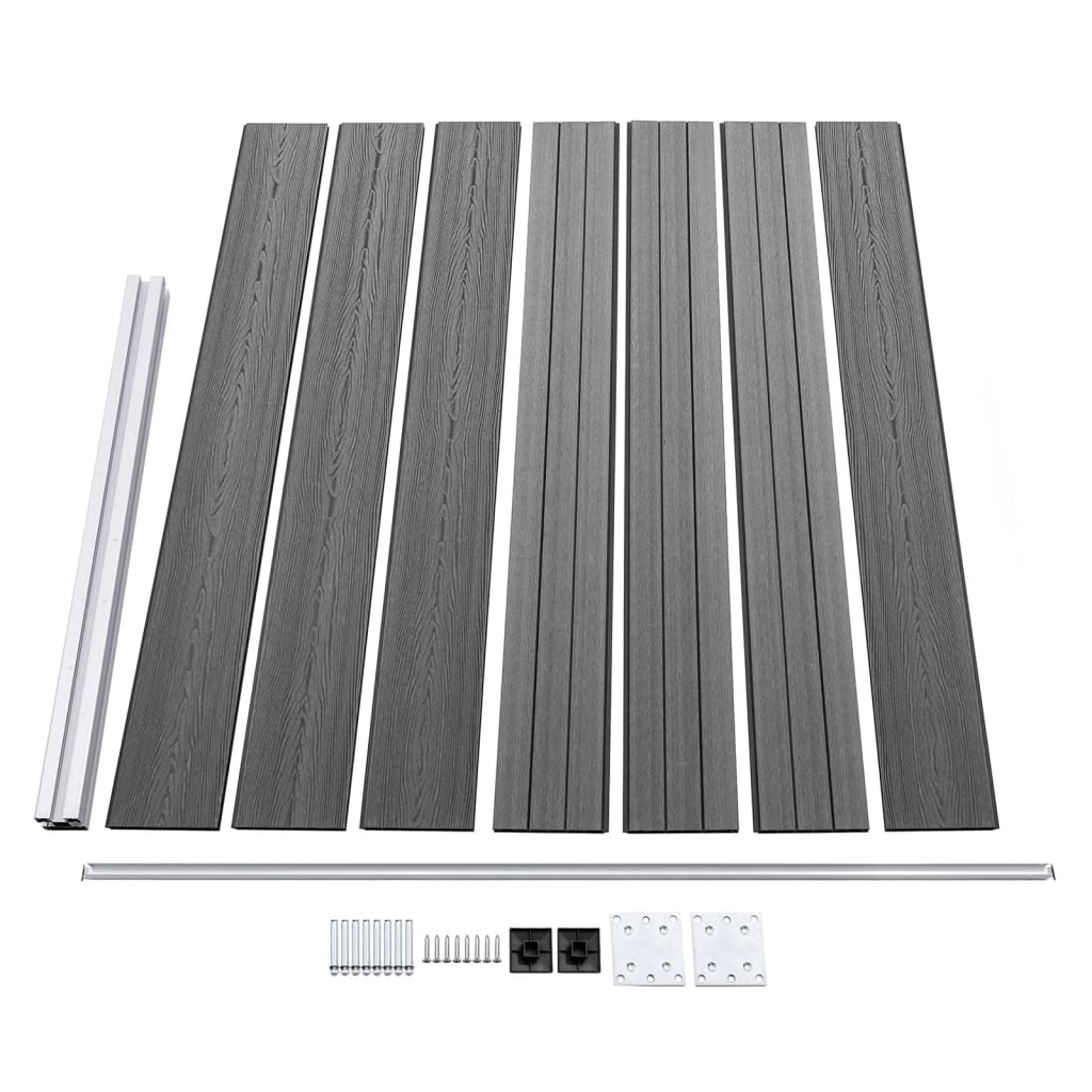 vidaXL Σετ Πάνελ Περίφραξης Γκρι 353 x 146 εκ. από WPC
