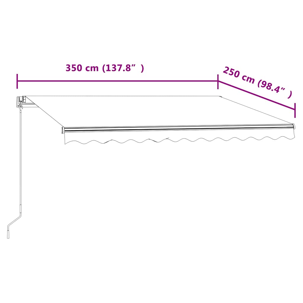 vidaXL Τέντα Συρόμενη Αυτόματη Κίτρινο / Λευκό 350 x 250 εκ.