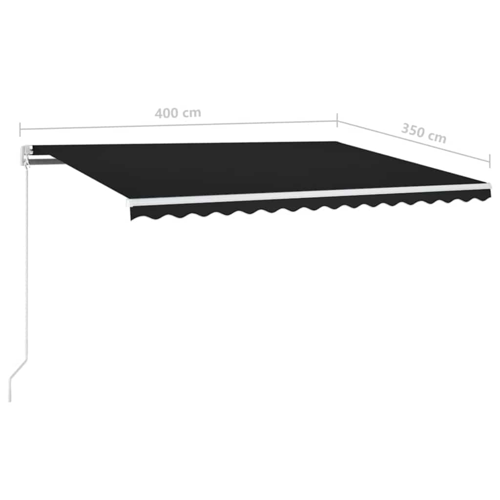 vidaXL Αναδιπλούμενη τέντα Ανθρακί 400 x 350 εκ