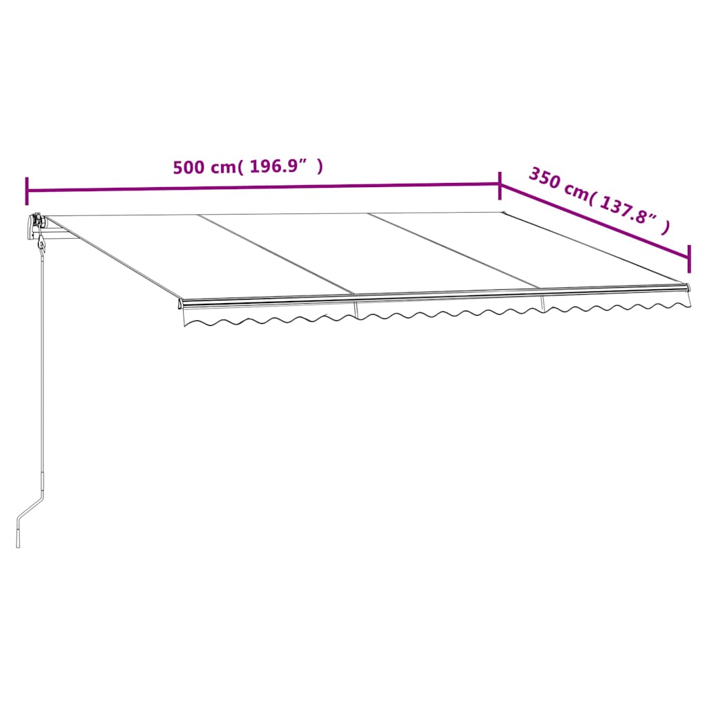 vidaXL Τέντα Συρόμενη Αυτόματη Κρεμ 500x350 εκ.