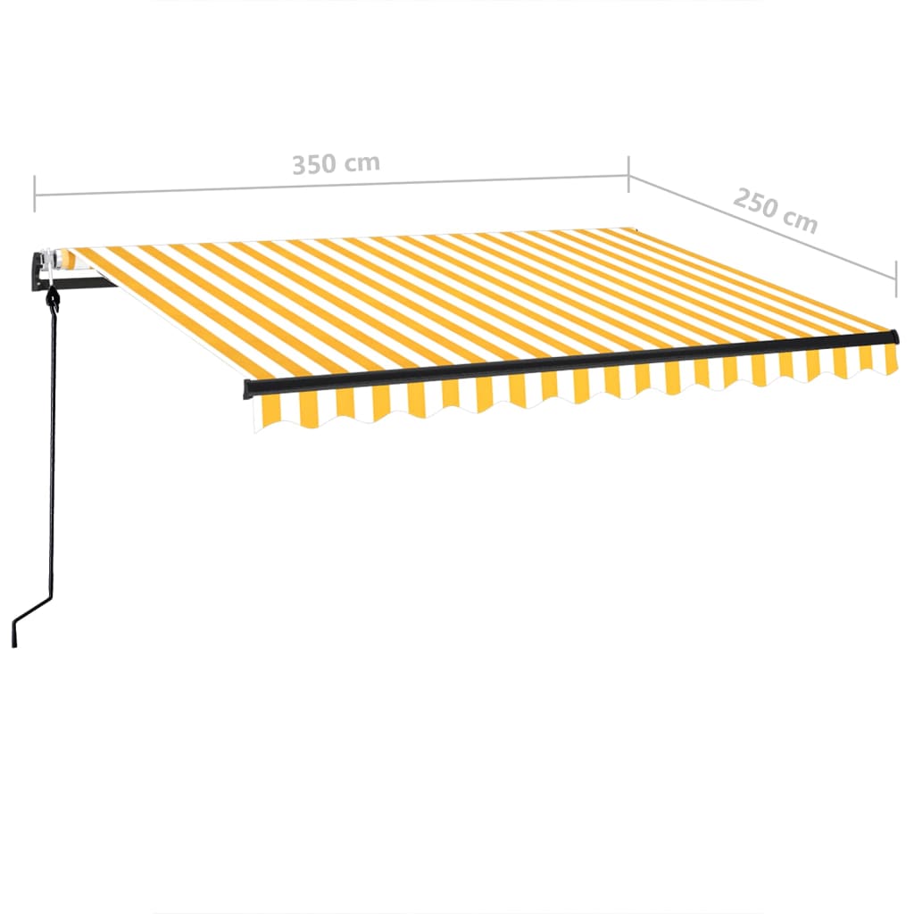 vidaXL Τέντα Συρόμενη Αυτόματη Κίτρινο / Λευκό 350 x 250 εκ.