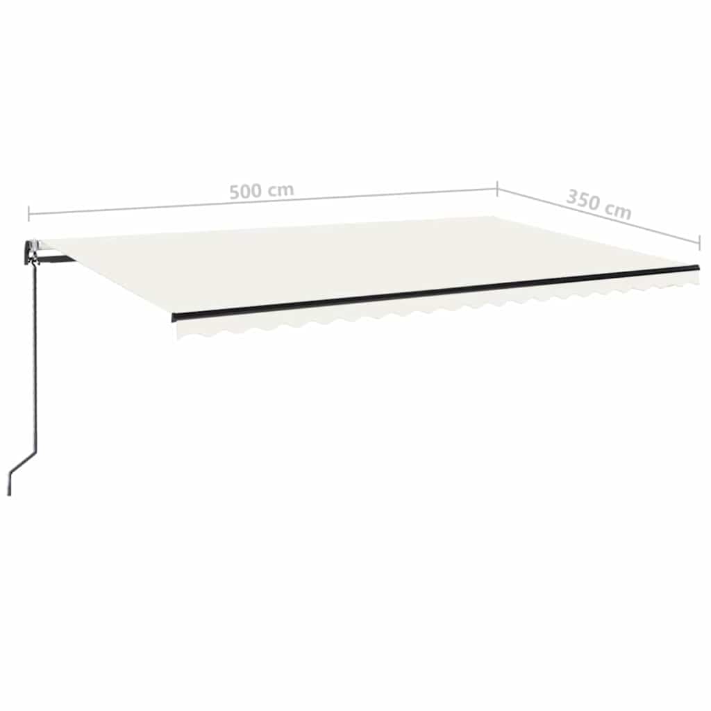 vidaXL Τέντα Αυτόματη με LED & Αισθητήρα Ανέμου Κρεμ 500x350 εκ.