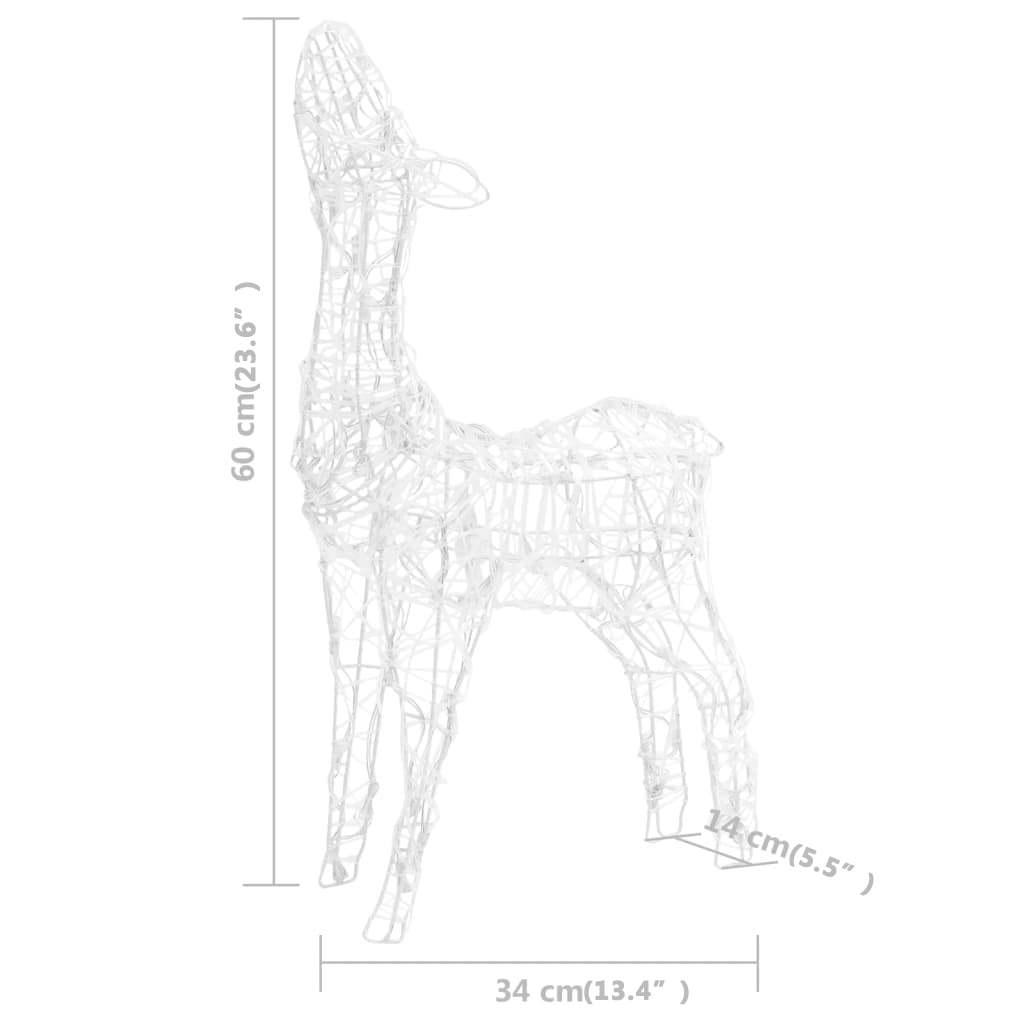 vidaXL Τάρανδοι Οικ. Ακρυλικός Χριστουγεννιάτικος 160 LED Ψυχρό Λευκό