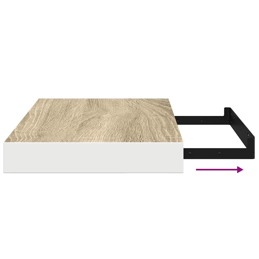 vidaXL Ράφια Τοίχου 4 τεμ. Δρυς/Άσπρο 50x23,5x3,8 εκ. MDF