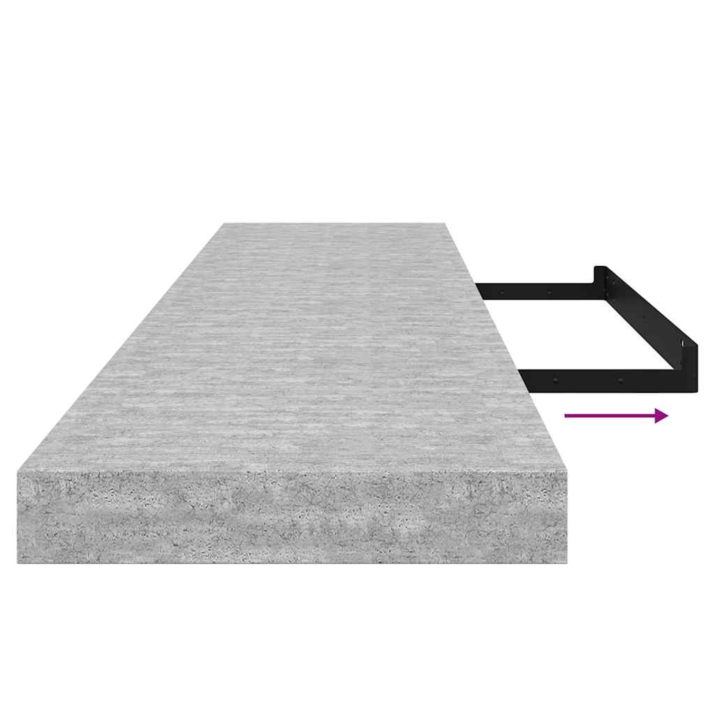 vidaXL Ράφια Τοίχου 4 τεμ. Γκρι Σκυροδέματος 120x23,5x3,8 εκ. MDF