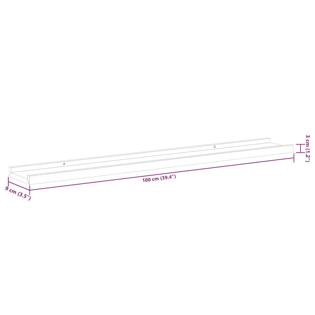 vidaXL Ράφια Τοίχου 4 τεμ. Λευκό και Sonoma Δρυς 100 x 9 x 3 εκ.