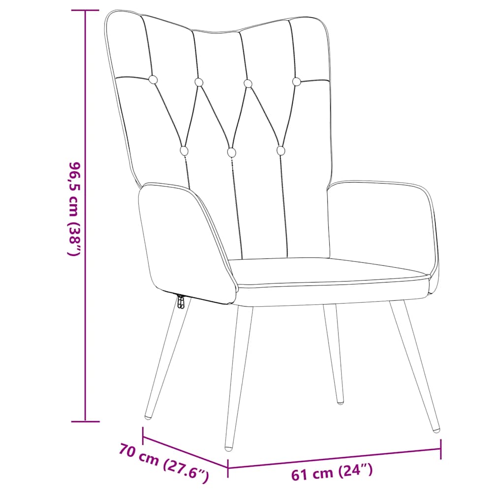 vidaXL Πολυθρόνα Relax Σκούρο Γκρι Υφασμάτινη
