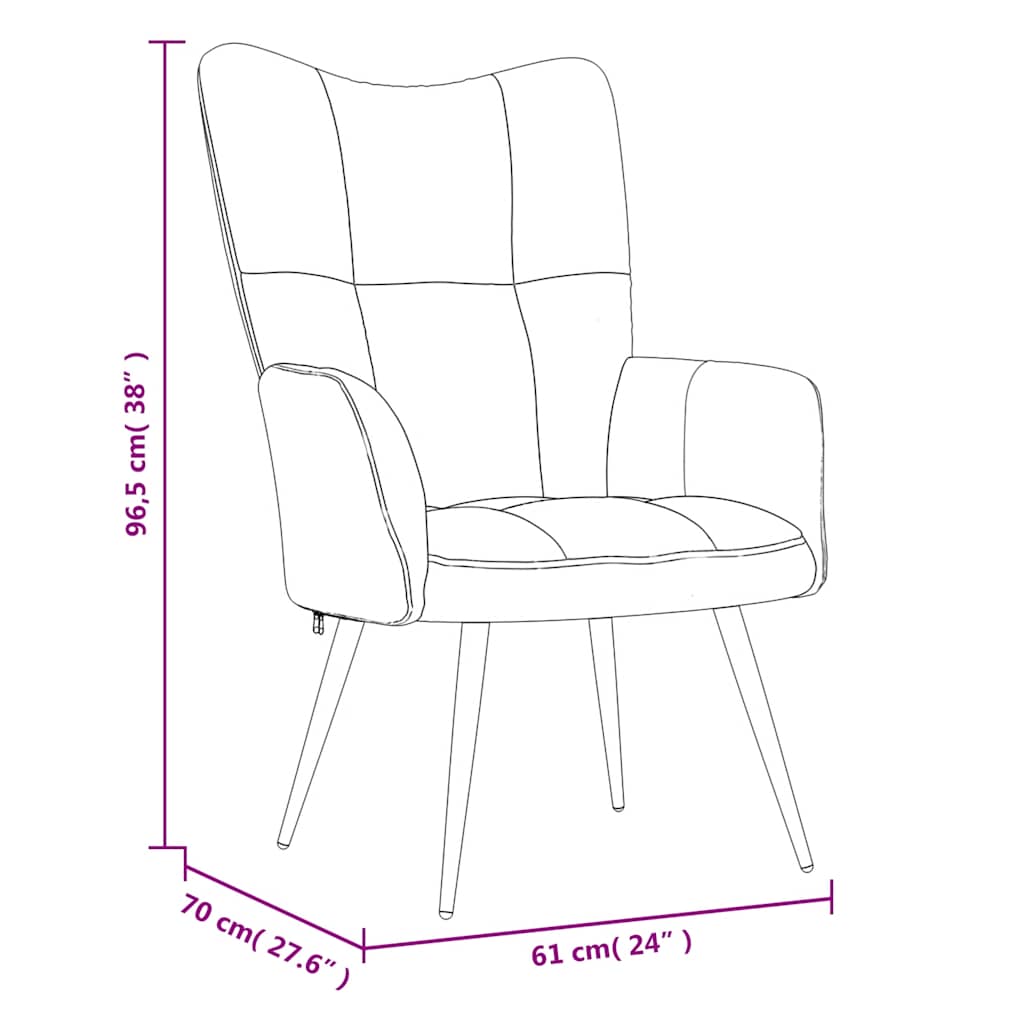 vidaXL Πολυθρόνα Relax Σκούρο Πράσινο Βελούδινη