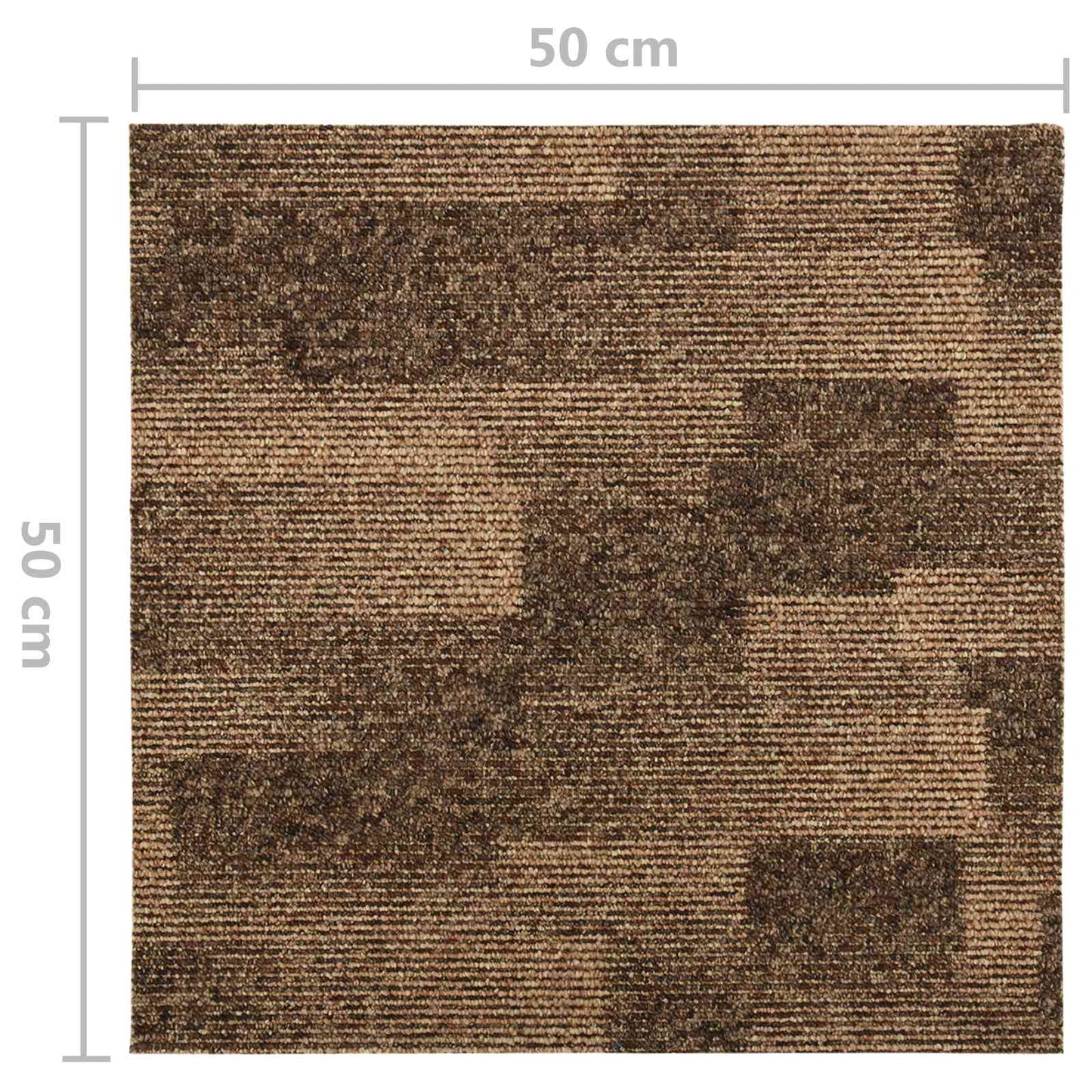 vidaXL Χάλι Δαπέδου 20 pcs Καφέ 50 x 50 cm PP