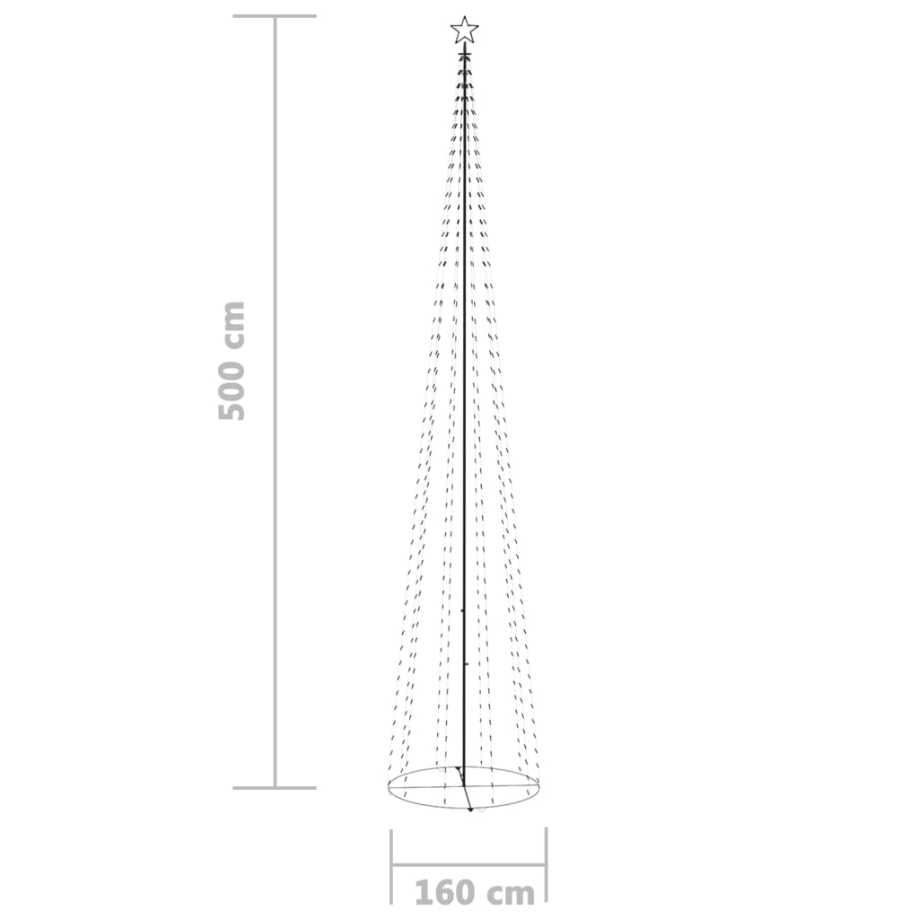 vidaXL Δέντρο από Φωτάκια 752 LED Μπλε 160 x 500 εκ.
