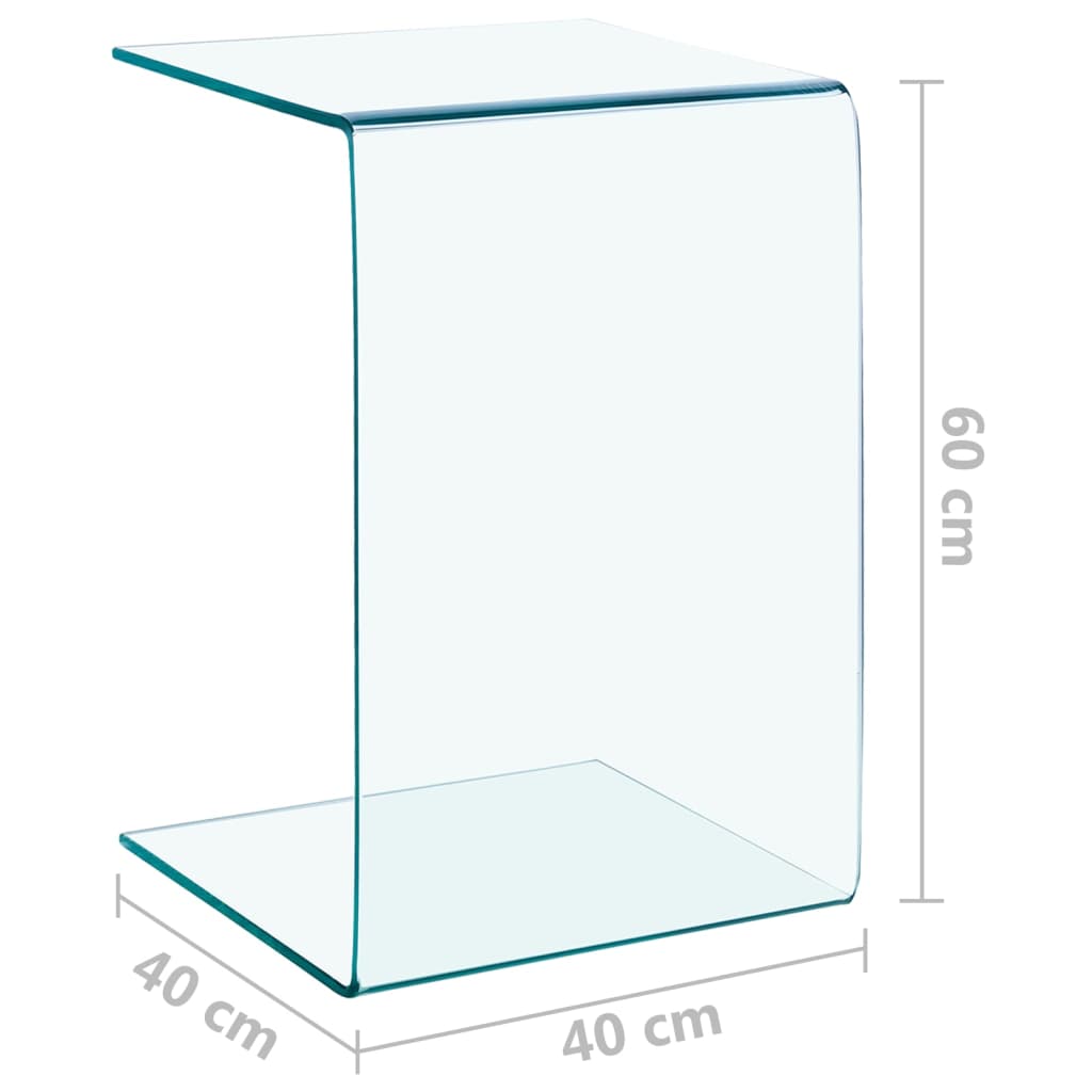 vidaXL Τραπέζι Βοηθητικό 40 x 40 x 60 εκ. από Ψημένο Γυαλί