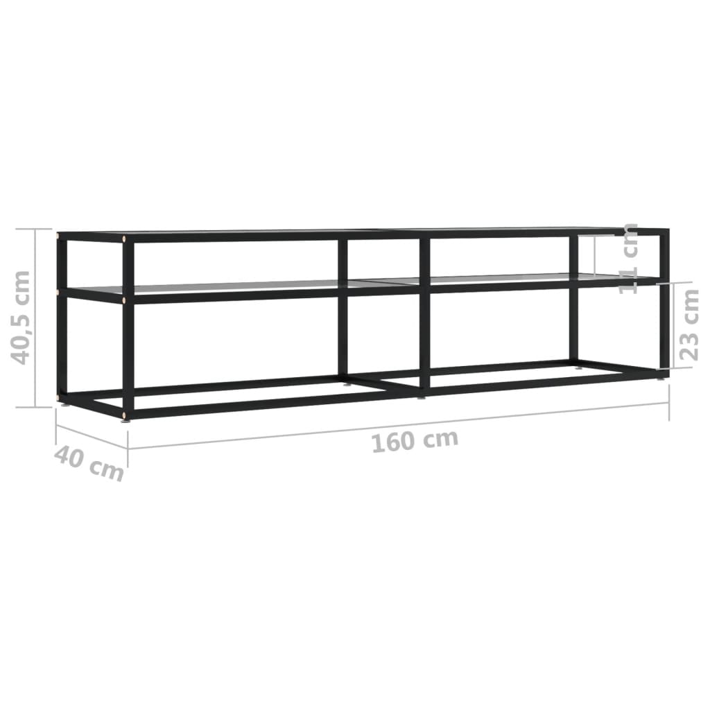 vidaXL Έπιπλο Τηλεόρασης Διαφανές 160 x 40 x 40,5 εκ. από Γυαλί Ασφαλ.