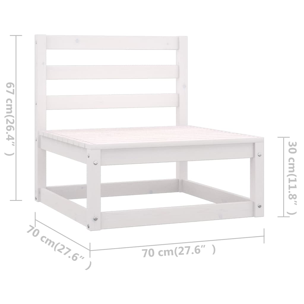vidaXL Σαλόνι Κήπου 4 Τεμαχίων Λευκό από Μασίφ Ξύλο Πεύκου