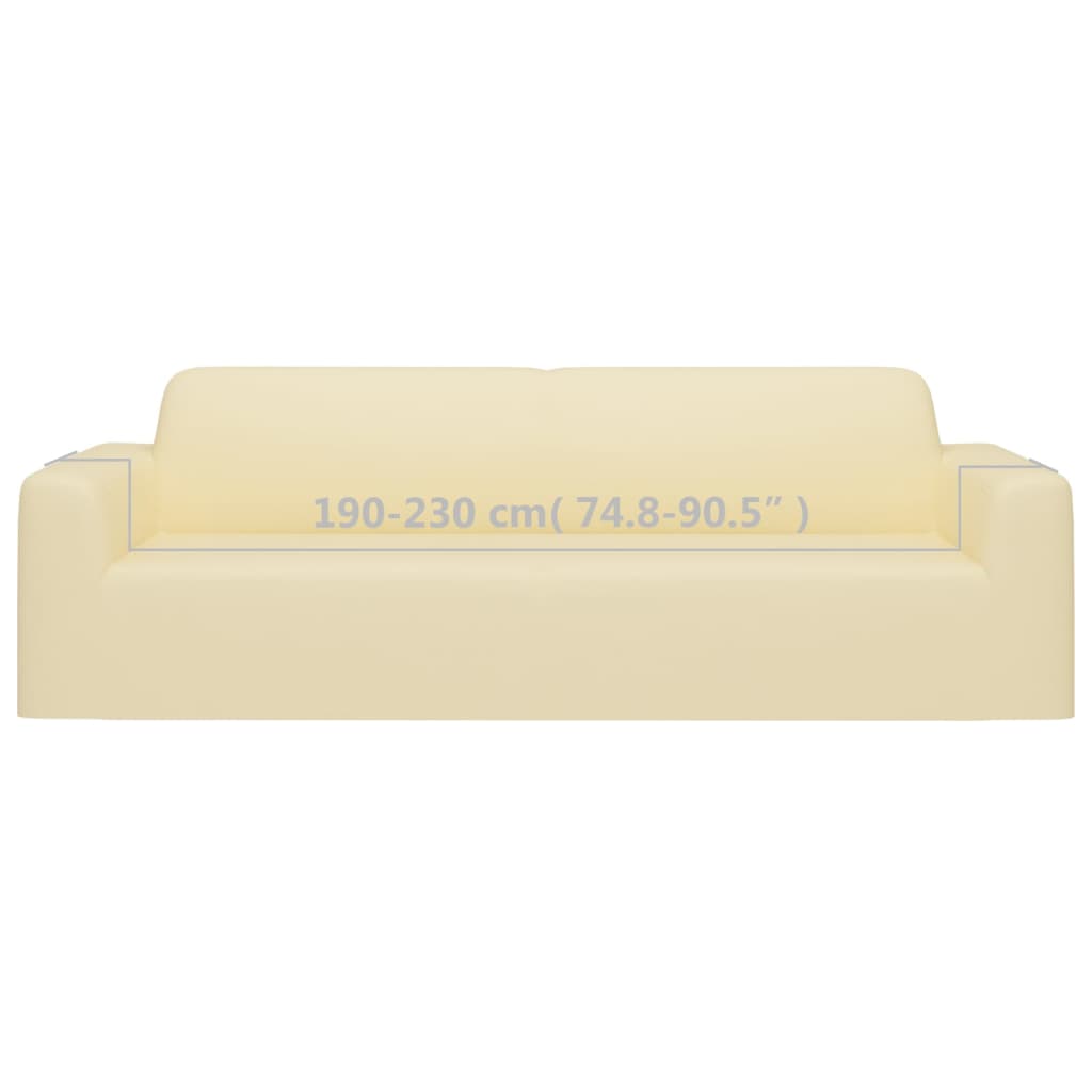 vidaXL Κάλυμμα 3θέσιου Καναπέ Ελαστικό Κρεμ από Πολυεστερικό Ζέρσεϊ