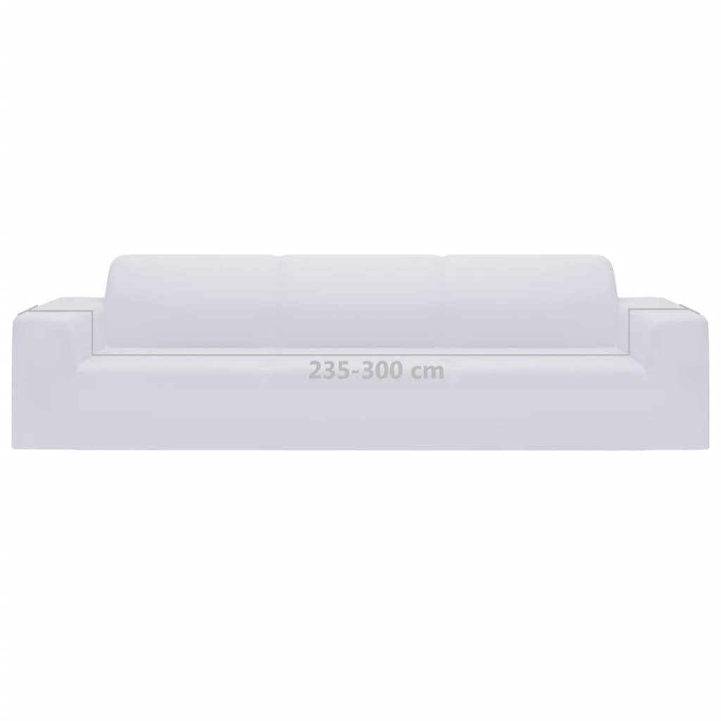 vidaXL Κάλυμμα 4θέσιου Καναπέ Ελαστικό Λευκό από Πολυεστερικό Ζέρσεϊ