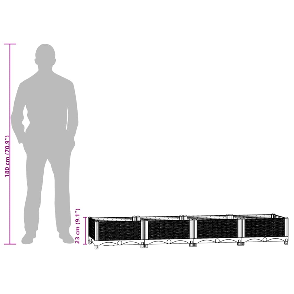 vidaXL Ζαρντινιέρα 160 x 40 x 23 εκ. από Πολυπροπυλένιο