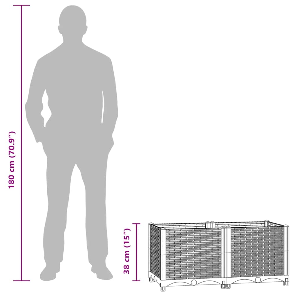 vidaXL Ζαρντινιέρα 80 x 40 x 38 εκ. από Πολυπροπυλένιο
