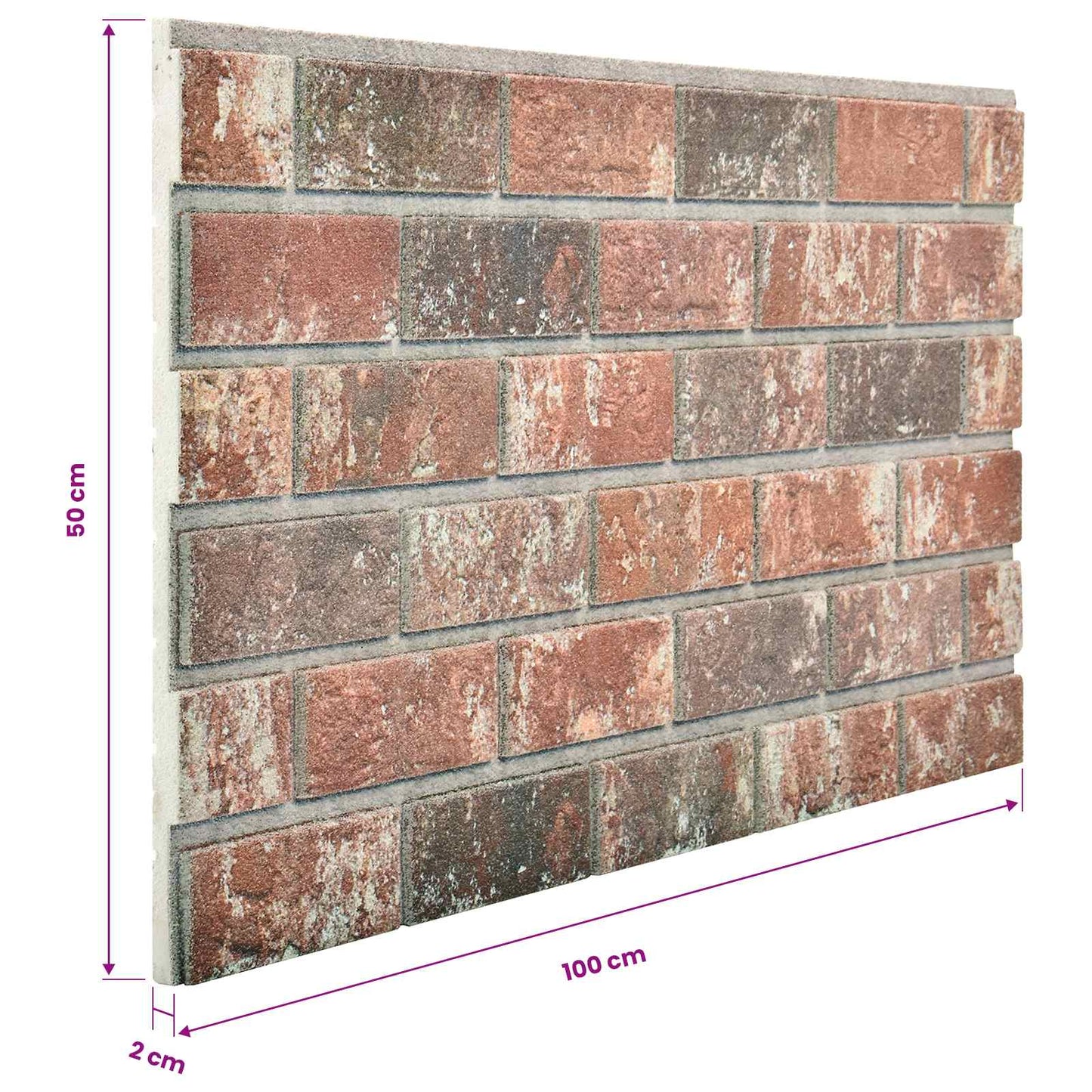 vidaXL Πάνελ τοίχου 10 pcs Σκούρο Καφέ και Γκρι 100 x 50 cm Αφρός EPS