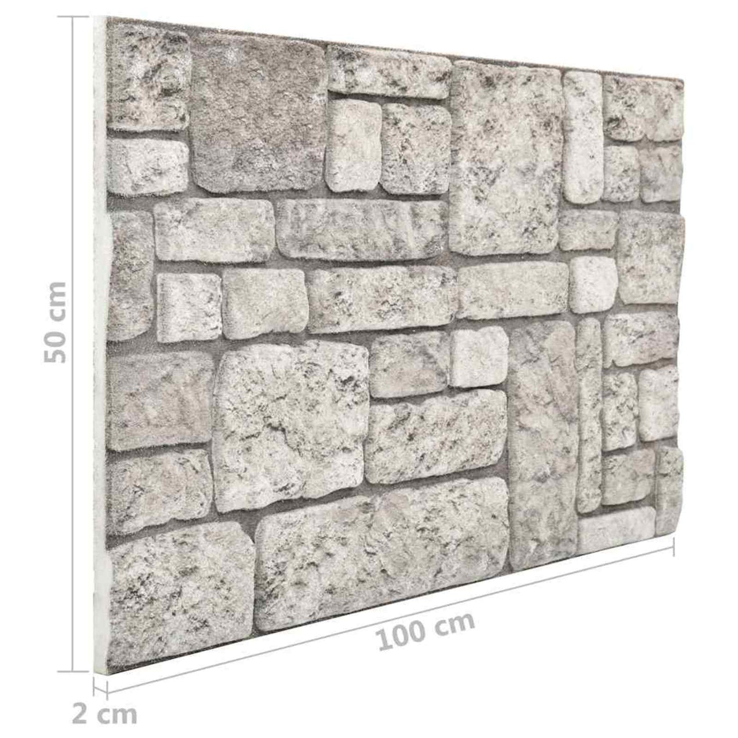 vidaXL Πάνελ τοίχου 10 pcs Γκρι 100 x 50 cm Αφρός EPS