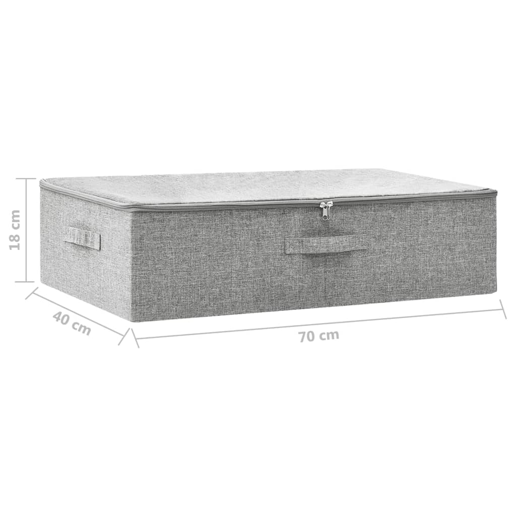 vidaXL Κουτι Αποθήκευσης Γκρι 70 x 40 x 18 εκ. Υφασμάτινο