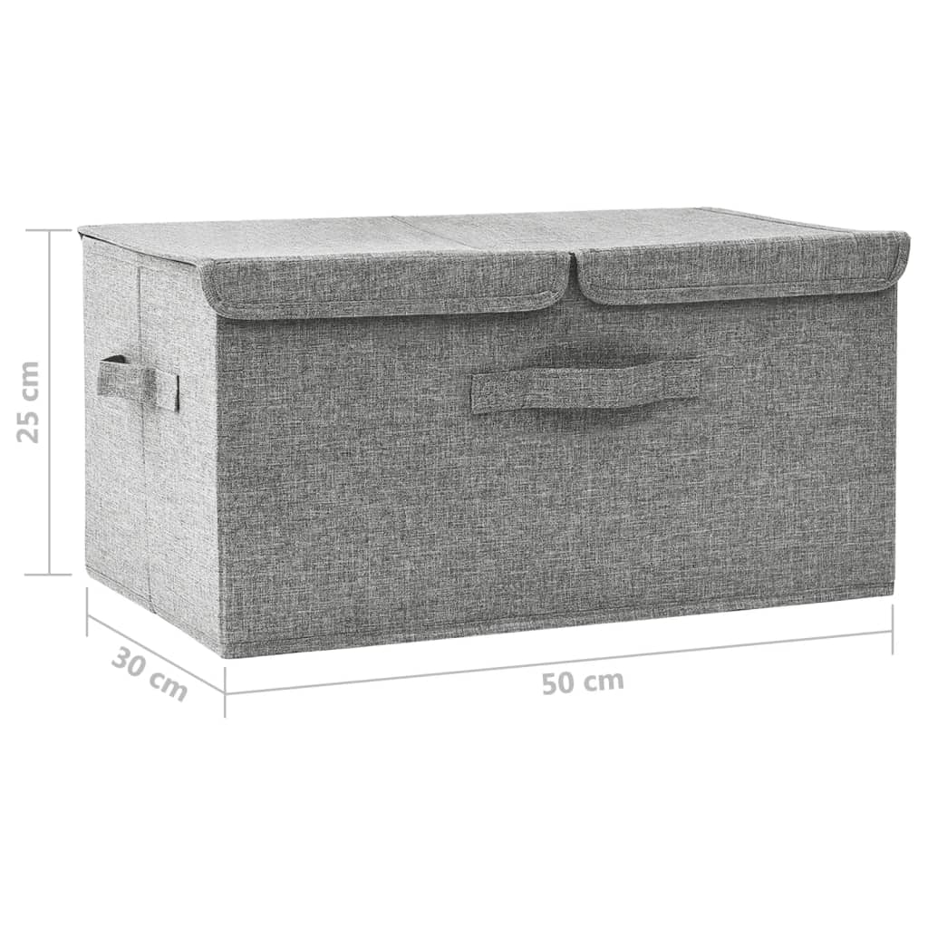 vidaXL Κουτί Αποθήκευσης Γκρι 50 x 30 x 25 εκ. Υφασμάτινο