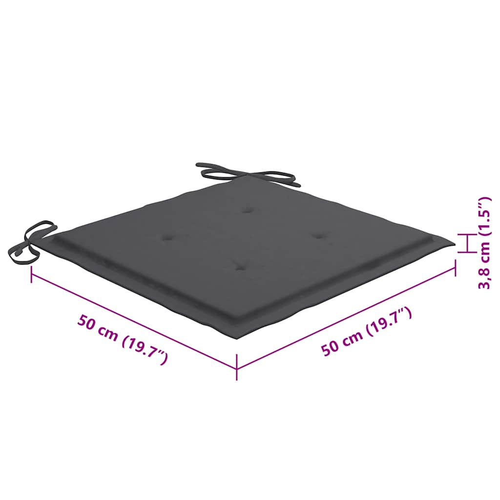 vidaXL Καρέκλες Κήπου 8 τεμ. Γκρι από Μασίφ Ξύλο Ακακίας με Μαξιλάρια