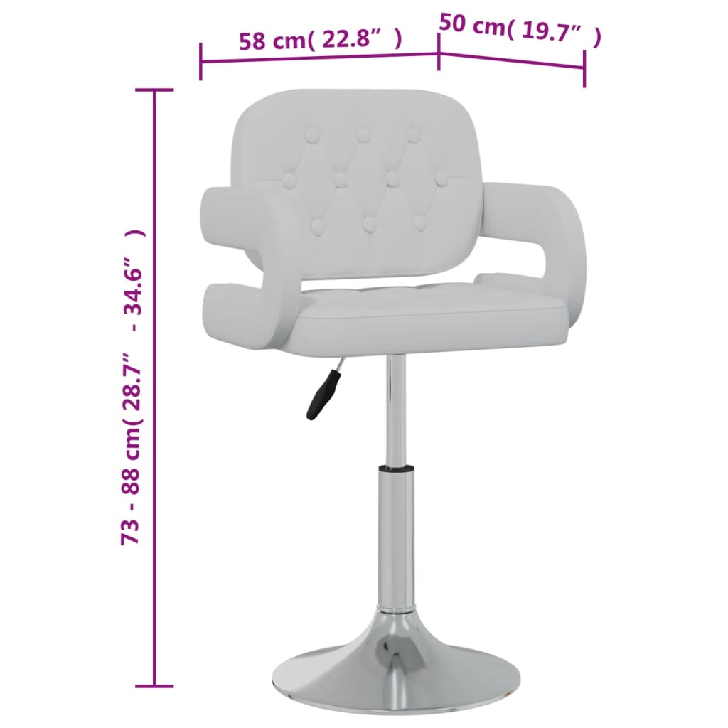 vidaXL Καρέκλες Τραπεζαρίας Περιστρεφόμενες 2 τεμ. Λευκές Συνθ. Δέρμα