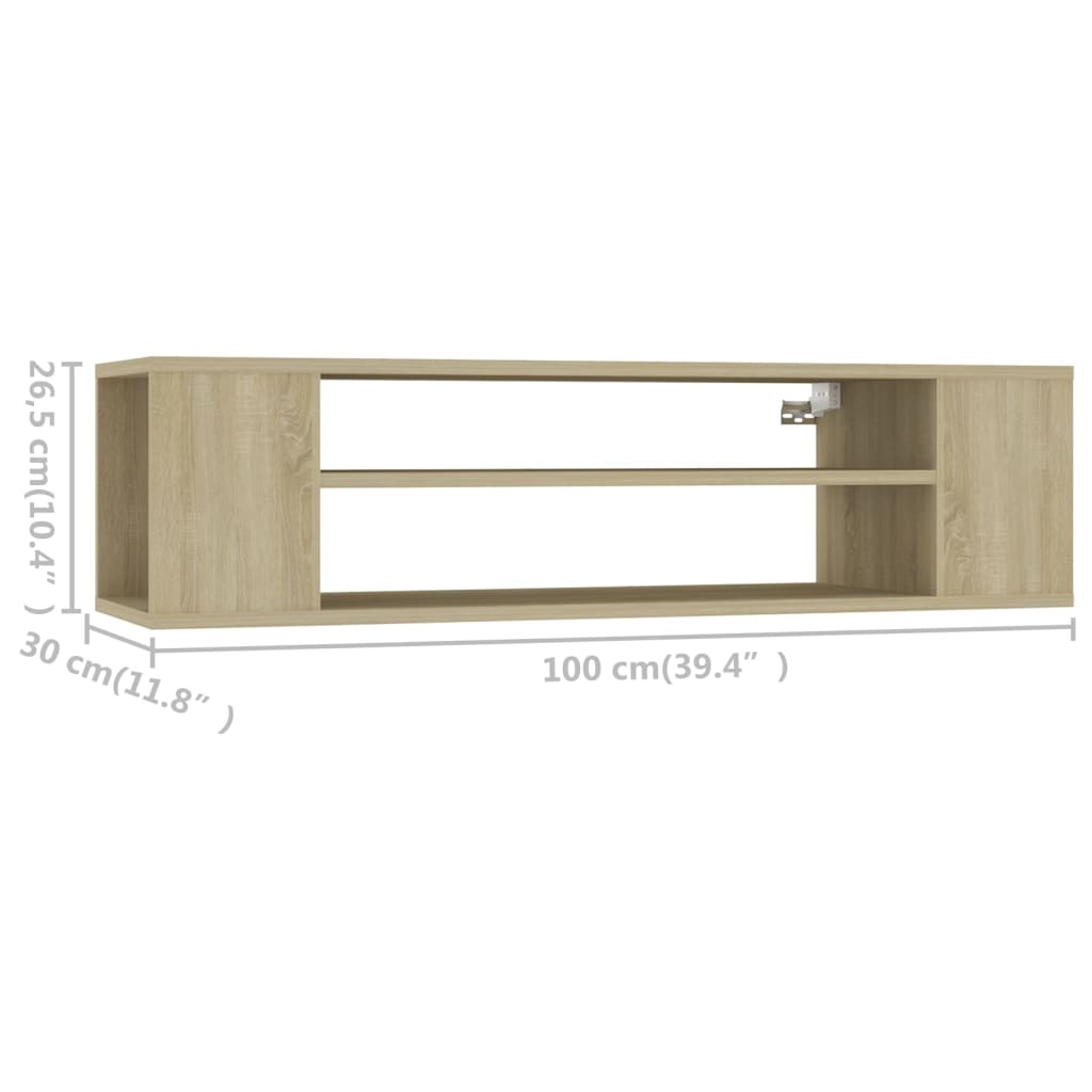 vidaXL Έπιπλο Τηλεόρασης Κρεμ. Sonoma Δρυς 100x30x26,5 εκ. Επεξ. Ξύλο