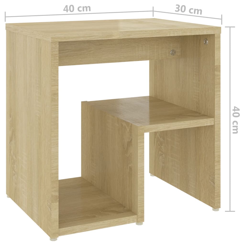 vidaXL Κομοδίνα 2 τεμ. Sonoma Δρυς 40 x 30 x 40 εκ. από Επεξ. Ξύλο