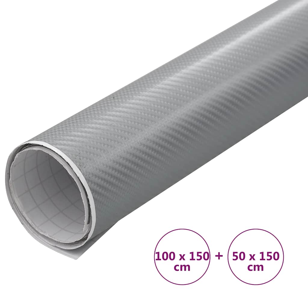 vidaXL Μεμβράνες Αυτοκινήτου 4D 2 τεμ. Ασημί 100x150 εκ. & 50x150 εκ.