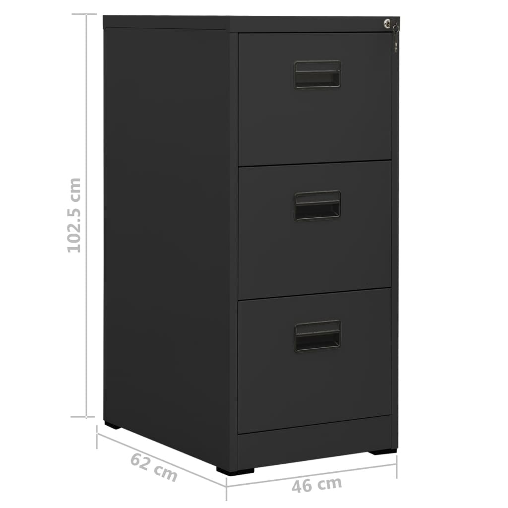 vidaXL Αρχειοθήκη Ανθρακί 46 x 62 x 102,5 εκ. από Ατσάλι
