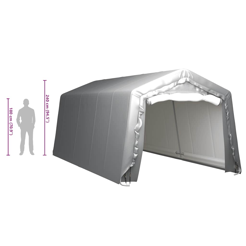 vidaXL Τέντα αποθήκευσης Γκρι 300 x 600 εκ. από Ατσάλι
