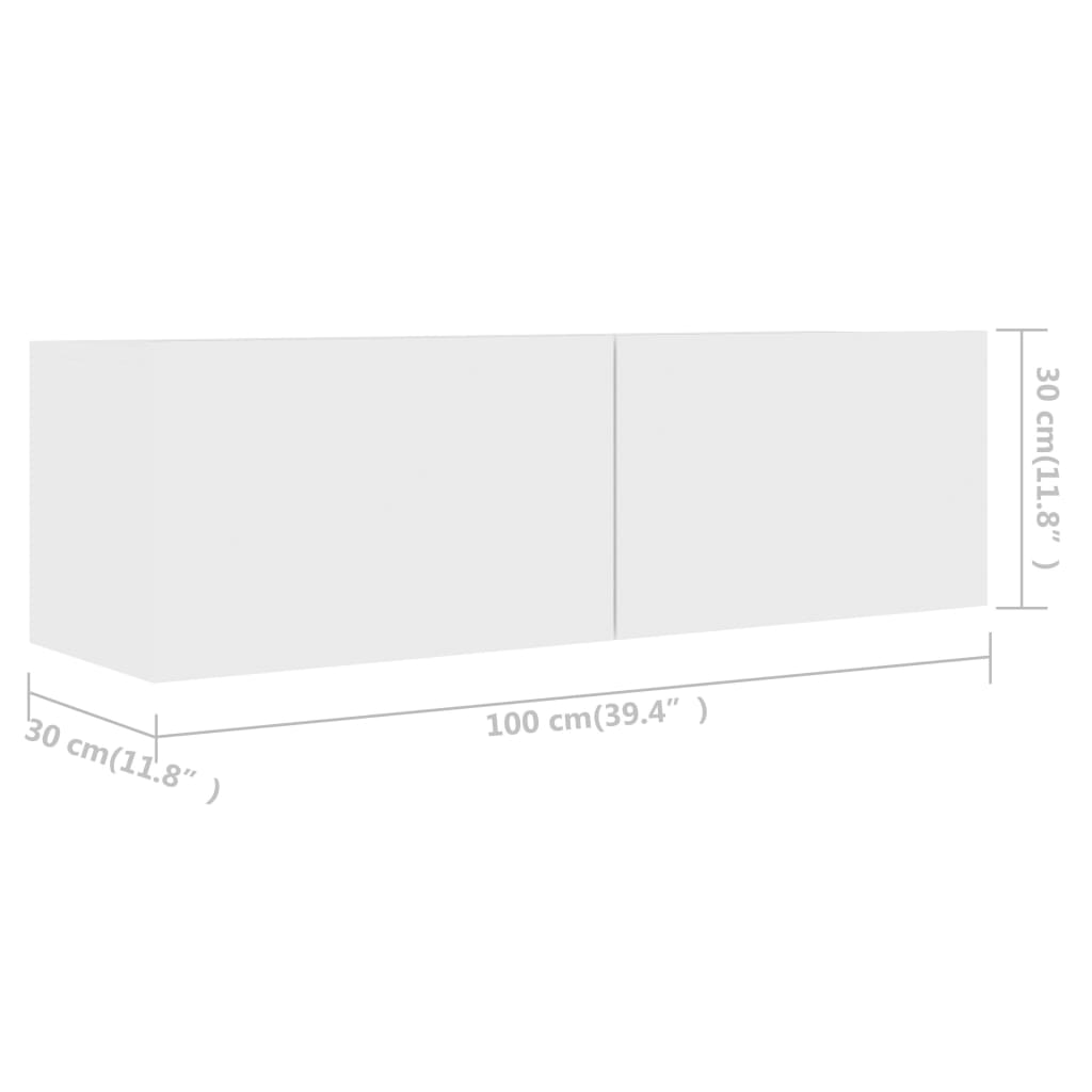 vidaXL Έπιπλα Τηλεόρασης 4 τεμ. Λευκά 100 x 30 x 30 εκ. Επεξ. Ξύλο