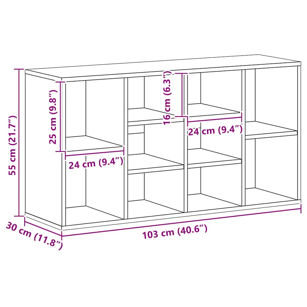 vidaXL Παπουτσοθήκη Sonoma Δρυς 103 x 30 x 55 εκ. από Επεξ. Ξύλο