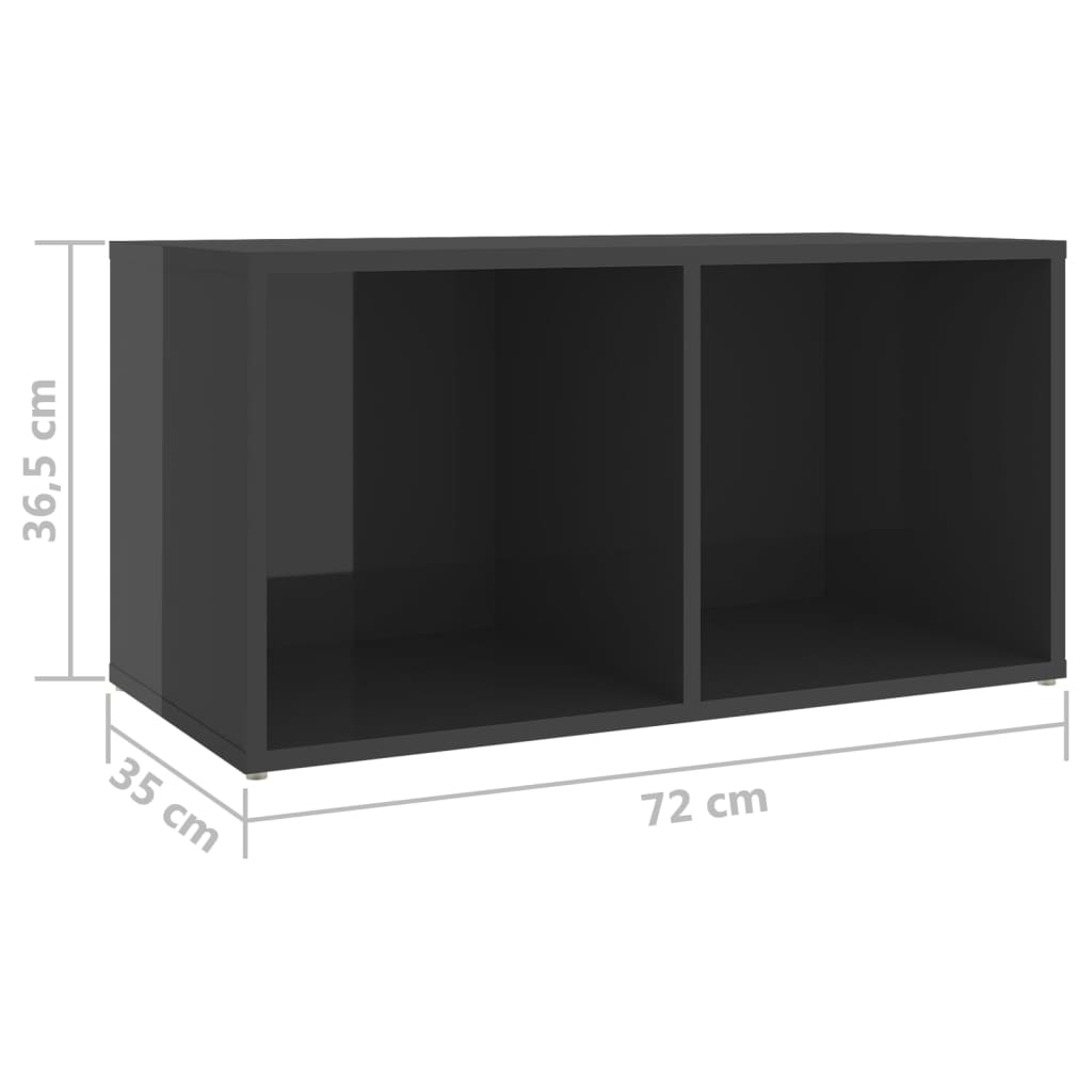 vidaXL Έπιπλα Τηλεόρασης 2 τεμ. Γυαλ. Γκρι 72x35x36,5 εκ. Επεξ. Ξύλο