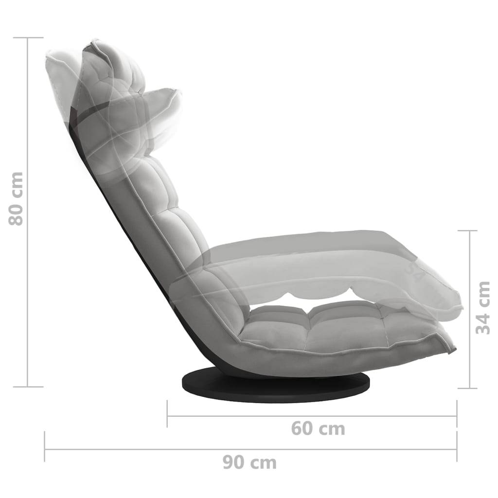 vidaXL Καρέκλα Δαπέδου Περιστρεφόμενη Ανοιχτό Γκρι Βελούδινη