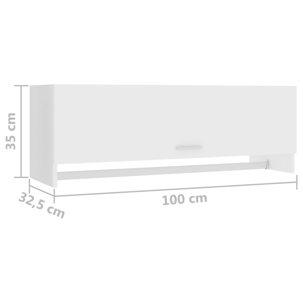 vidaXL Ντουλάπα Λευκή 100 x 32,5 x 35 εκ. από Επεξ. Ξύλο
