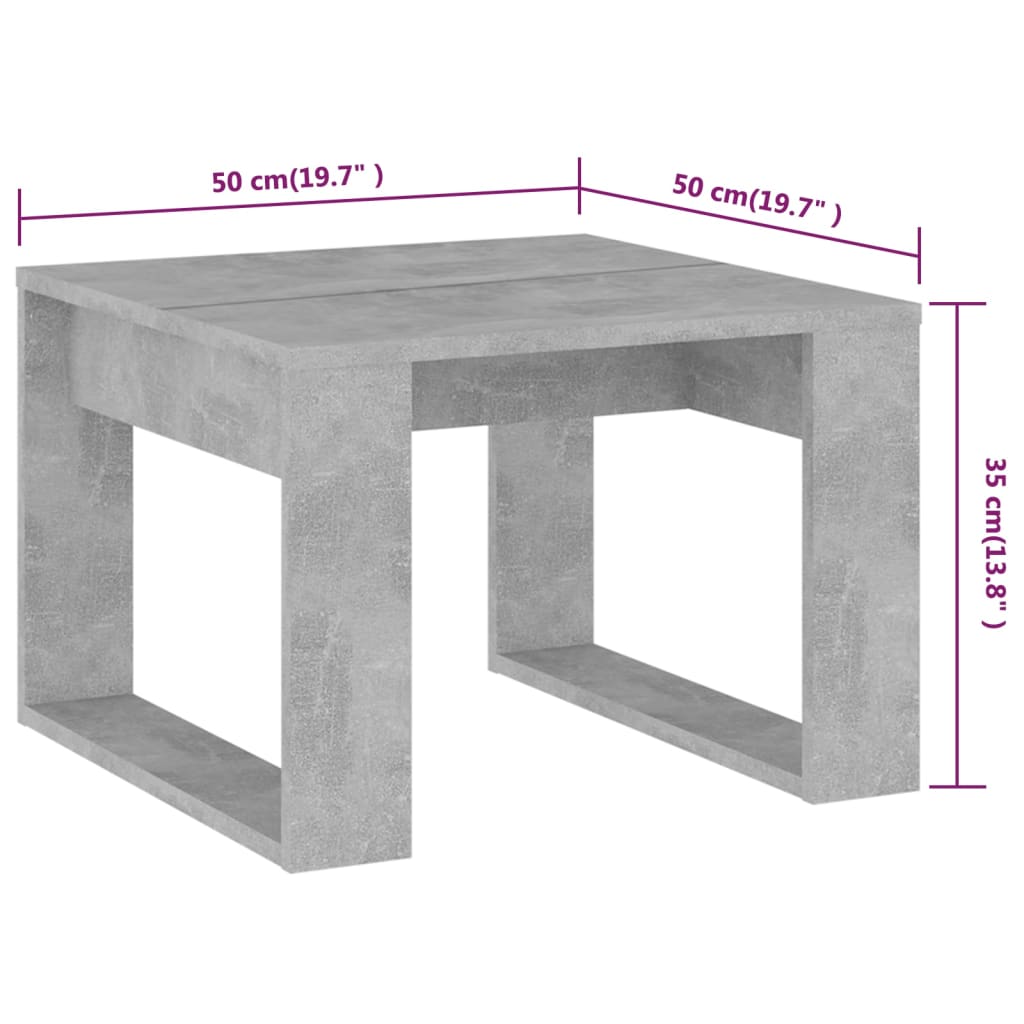 Τραπέζι Βοηθητικό Γκρι Σκυρ. 50 x 50 x 35 εκ. από Επεξ. Ξύλο