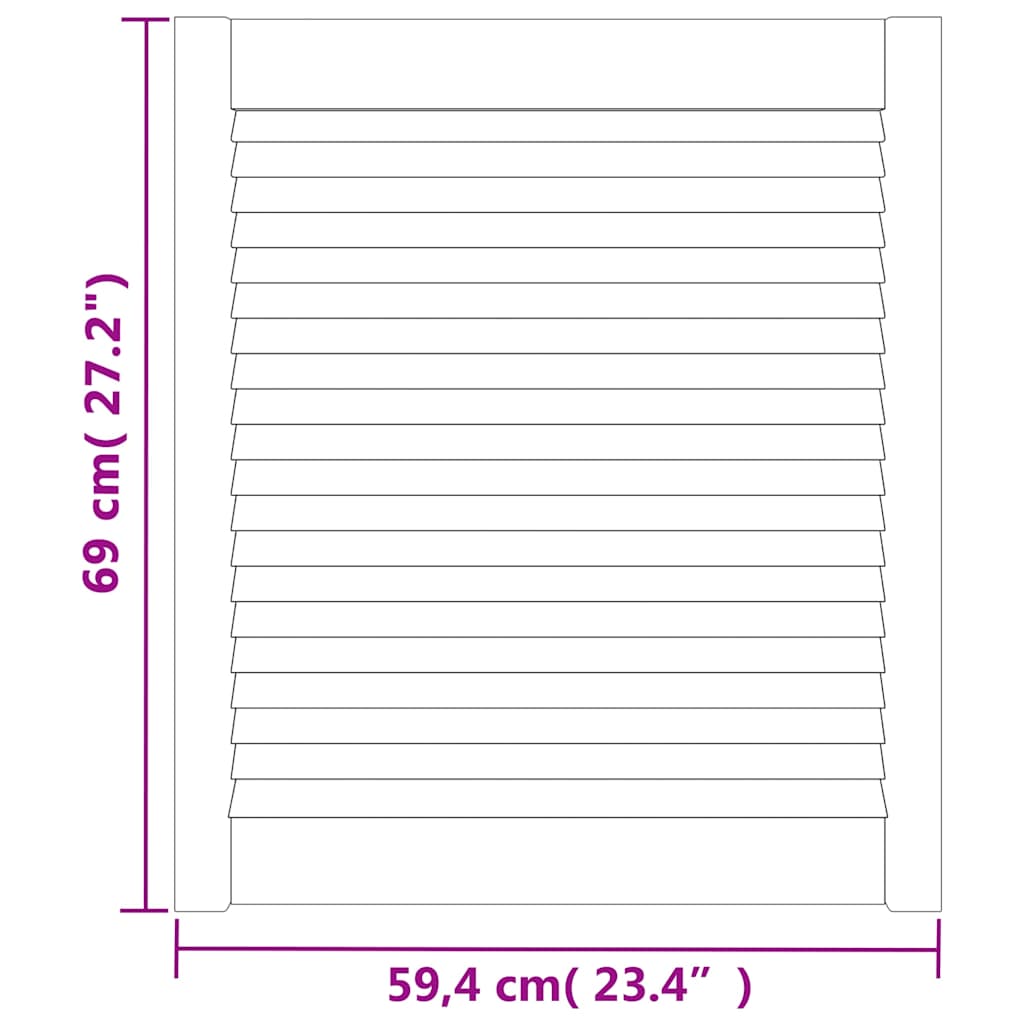 vidaXL Πορτάκια με Περσίδες 2 Τεμ. 69x59,4 εκ. από Μασίφ Ξύλο Πεύκου