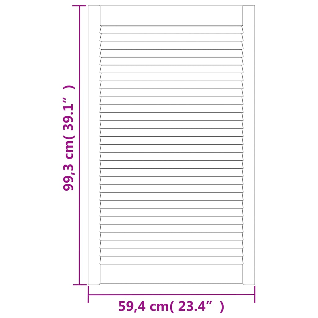vidaXL Πορτάκια με Περσίδες 4 Τεμ. 99,3x59,4 εκ. από Μασίφ Ξύλο Πεύκου