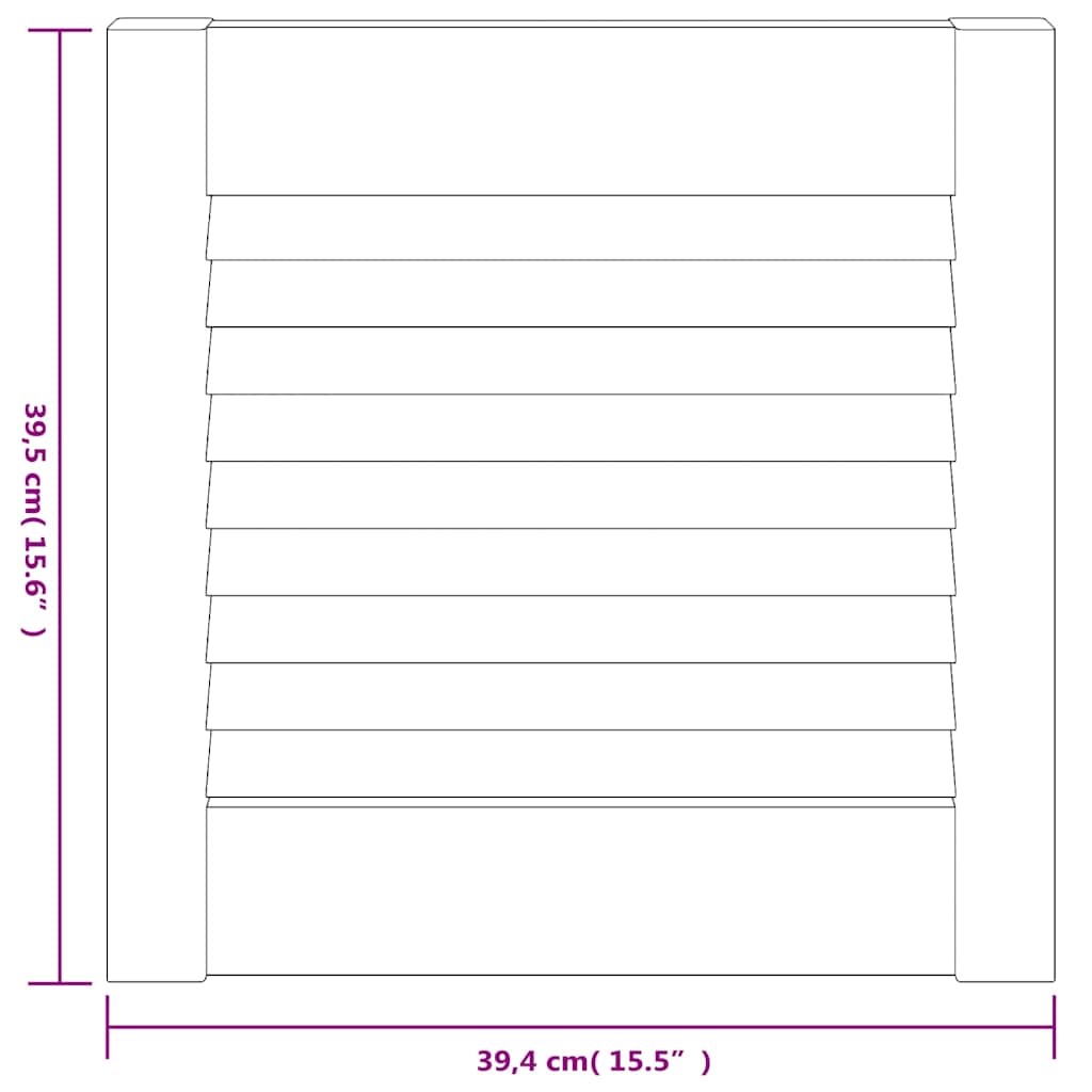 vidaXL Λουβρωτές πόρτες Λευκό 39,5 x 39,4 cm Μασίφ Ξύλο Πεύκου